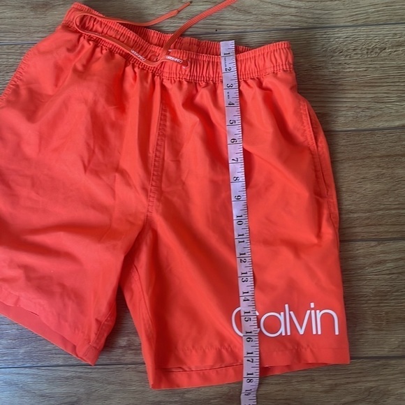 Men's Logo Swim Trunks, size small neon orange - Picture 8 of 9